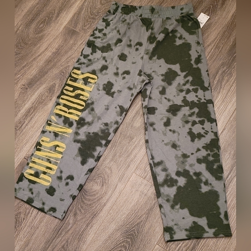 Guns N Roses Tie Dye Crop Lounge Sweatpants Medium - Picture 4 of 7